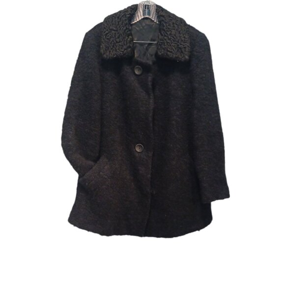 Faux Curly Lamb Jacket size XL - Lined - Vintage 4623 - Picture 2 of 9